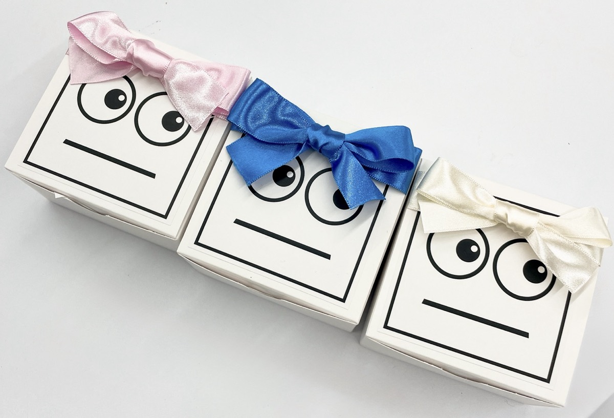 리본 옵션이 적용된 1구 박스 패키지